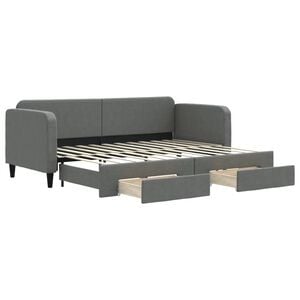 vidaXL Rozkladacia denn&aacute; posteľ so z&aacute;suvkami tmavosiv&aacute; 80x200 cm l&aacute;tka