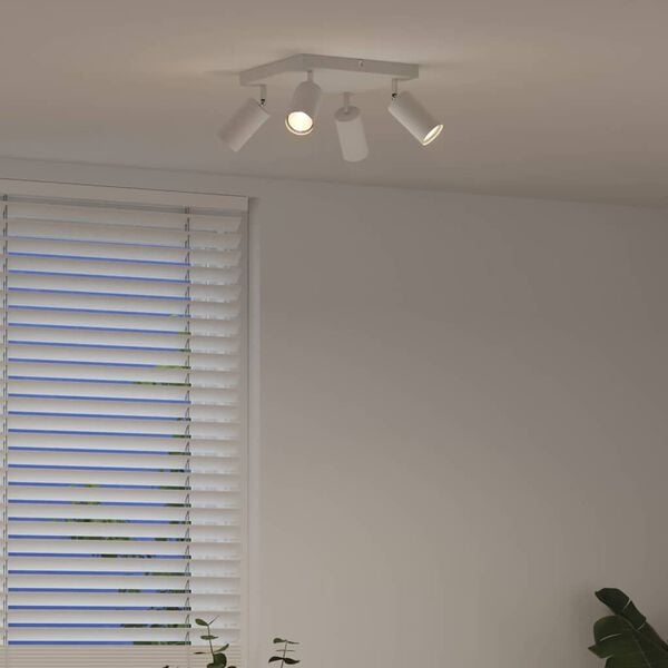 vidaXL Stropn&eacute; bodov&eacute; svetlo so bodmi Biela 26 x 26 x 16,5 cm Kov