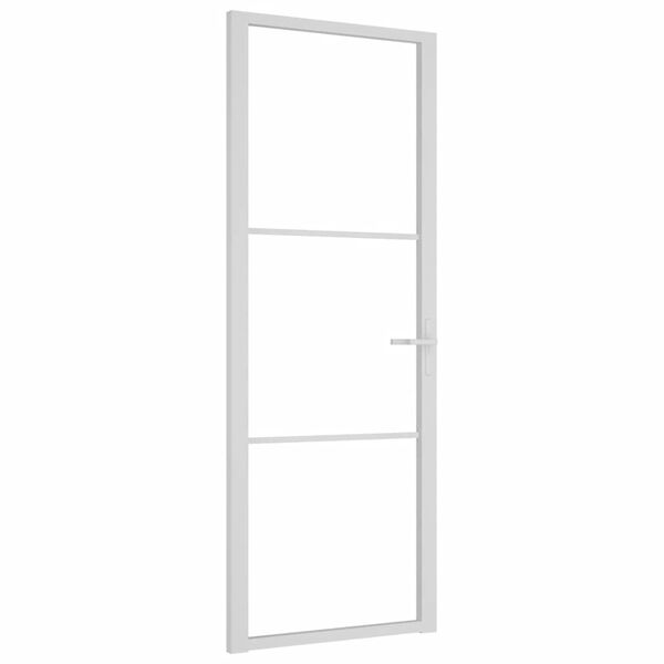 vidaXL Vn&uacute;torn&eacute; dvere 76x201,5 cm biele ESG sklo a hlin&iacute;k