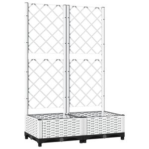 vidaXL Z&aacute;hradn&yacute; kvetin&aacute;č s mriežkou biely 80x40x121,5 cm PP