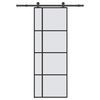 vidaXL Posuvn&eacute; dvere s kovan&iacute;m 76x205 cm ESG sklo a hlin&iacute;k