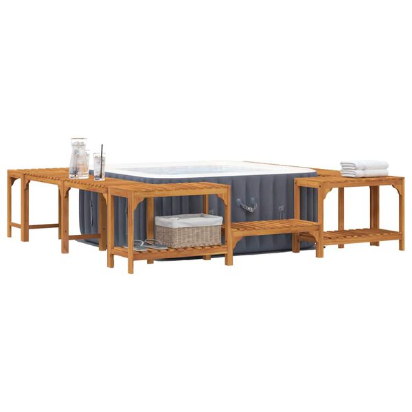 vidaXL Štvorcový exteriérový prístrešok na vírivku Hnedá 250 x 250 cm