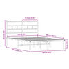 vidaXL Kovový posteľný rám bez matraca dymový dub 160x200 cm