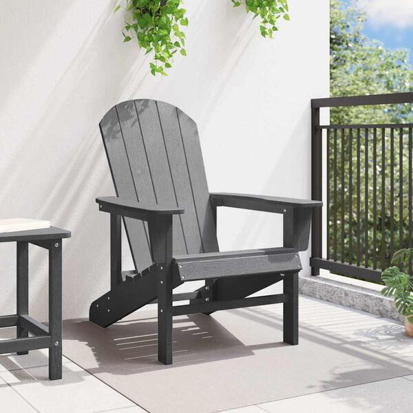 vidaXL Adirondack stolička Svetlosivá 74 x 82 x 92cm HDPE
