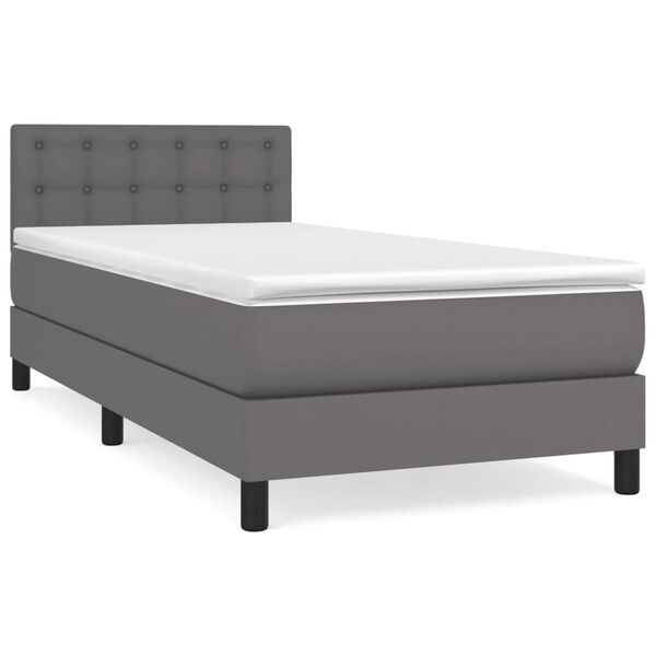 vidaXL Boxspring posteľ s matracom sivá 80x200 cm umelá koža