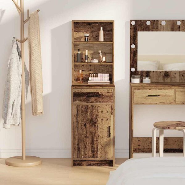 vidaXL Highboard Staré drevo 40 x 40,5 x 135 cm Kompozitné drevo