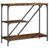 vidaXL Konzolov&yacute; stol&iacute;k dymov&yacute; dub 88,5x30x75 cm kompozitn&eacute; drevo