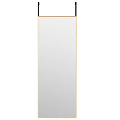 vidaXL Zrkadlo na dvere zlaté 30x80 cm sklo a hliník