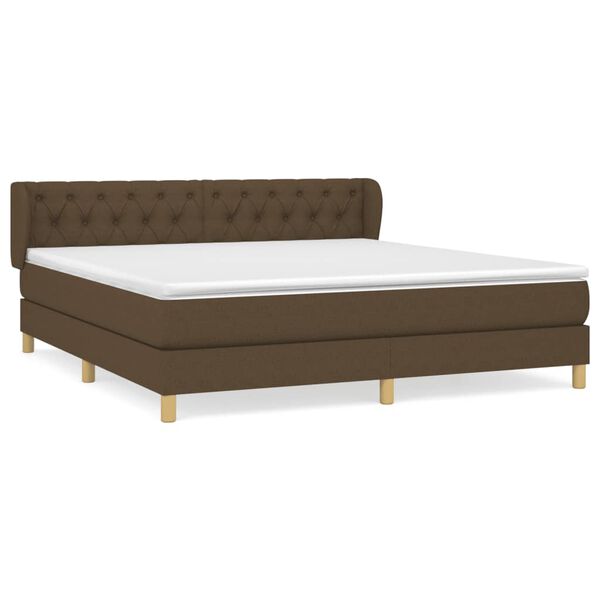 vidaXL Boxspring posteľ s matracom tmavohned&aacute; 160x200 cm l&aacute;tka