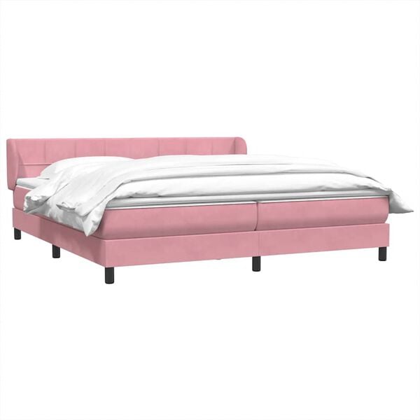 vidaXL Box Spring Posteľ s matracmi Ružov&aacute; 180x210 cm Zamat