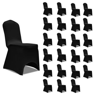 vidaXL Návleky na stoličku čierne 24 ks naťahovacie