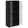 vidaXL Highboard Čierny dub 68 x 37 x 142 cm Kompozitn&eacute; drevo