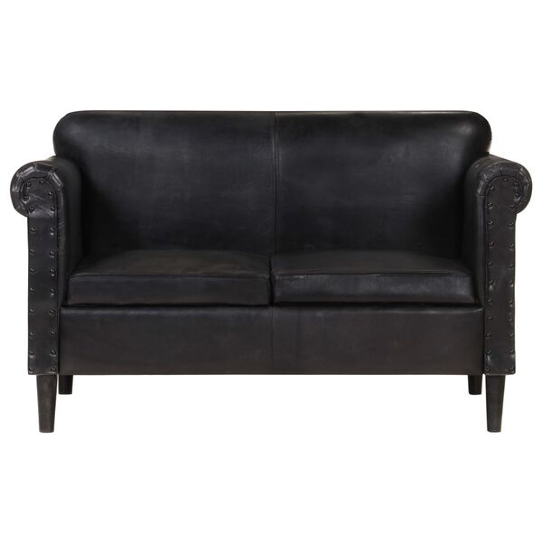 vidaXL 2-miestna pohovka čierna prav&aacute; koža