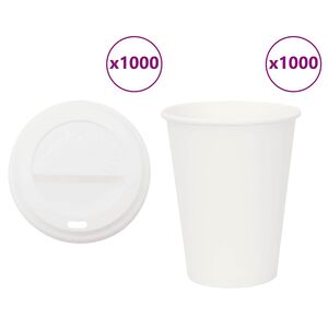 vidaXL papierov&eacute; &scaron;&aacute;lky na k&aacute;vu s viečkom 1000 ks 12oz 300ml