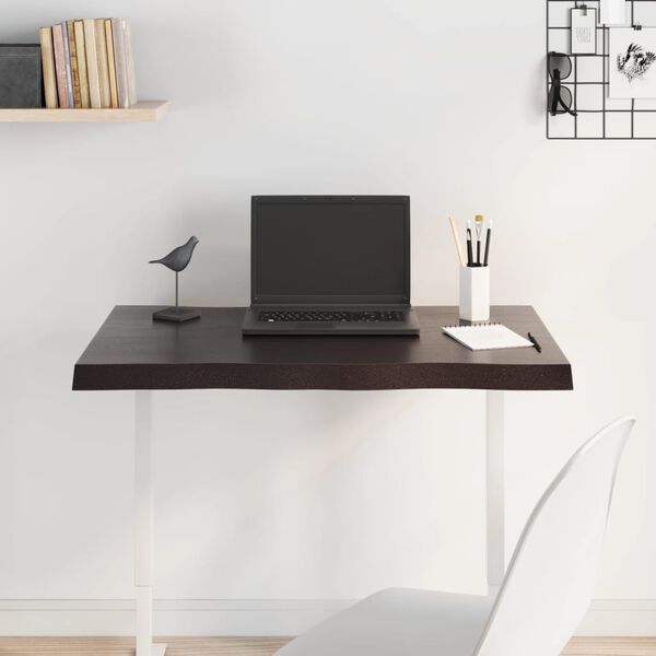 vidaXL Stolová doska tmavohnedá 80x50x(2-4)cm ošetrený masív hrany