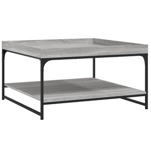 vidaXL Konferenčn&yacute; stol&iacute;k siv&yacute; sonoma 80x80x45cm kompoz. drevo železo