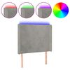 vidaXL Čelo postele s LED bledosiv&eacute; 103x16x118/128 cm zamat