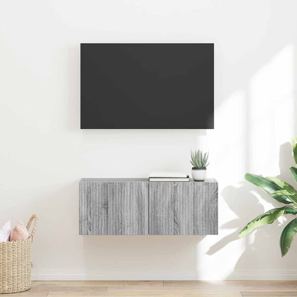 vidaXL TV n&aacute;stenn&aacute; skriňa N&aacute;stenn&yacute; Siv&yacute; Sonoma 78,5 x 31 x 29,5 cm