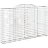 vidaXL Obl&uacute;kov&yacute; gabionov&yacute; k&ocirc;&scaron; 300x30x180/200 cm pozinkovan&eacute; železo