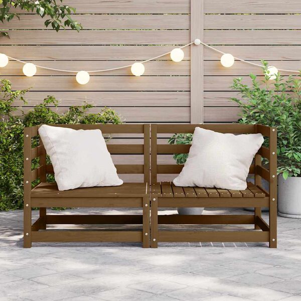 vidaXL Z&aacute;hradn&eacute; rohov&eacute; pohovky 2 ks medovohned&eacute; mas&iacute;vna borovica