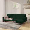 vidaXL 2-miestna rozkladacia pohovka s podnožkou tmavozelen&aacute; zamat