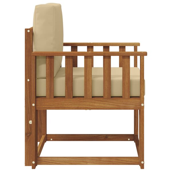 vidaXL Vonkaj&scaron;ia pohovka Mas&iacute;vne ak&aacute;ciov&eacute; drevo a polyester Pr&iacute;rodn&aacute;