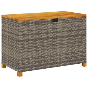 vidaXL Z&aacute;hradn&yacute; &uacute;ložn&yacute; box siv&yacute; 110x55x63 cm polyratan ak&aacute;ciov&eacute; drevo
