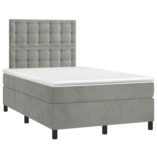 vidaXL Boxspring posteľ s matracom bledosiv&aacute; 120x190 cm zamat