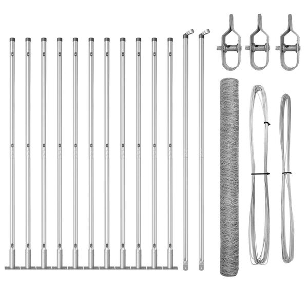 vidaXL Stĺp na plot. Strieborn&aacute; 25 x 1,6 m (36 mm sieťka) Oceľ