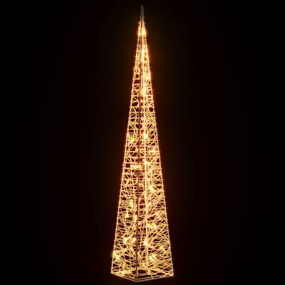 vidaXL Vianočný svetelný kužeľ 60 LED teplý biely 120 cm akrylový