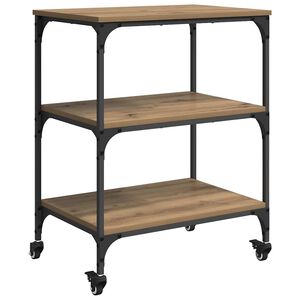 vidaXL Kuchynsk&yacute; voz&iacute;k Remeseln&yacute; dub 60 x 41 x 76 cm Kompozitn&eacute; drevo