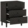 vidaXL Nočný stolík, čierny 50x33x60 cm, mangový masív