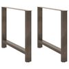vidaXL Nohy k jed&aacute;lensk&eacute;mu stolu, pr&iacute;rodn&aacute; oceľ, 2 ks, 90 x (72-73) cm, oceľ
