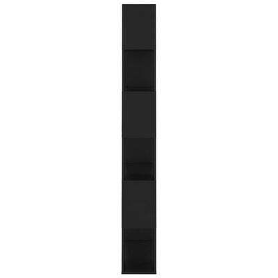vidaXL Knižnica/deliaca stena čierna 80x24x186 cm drevotrieska