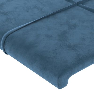 vidaXL Čelo postele so záhybmi tmavomodrá 103x23x118/128 cm zamat
