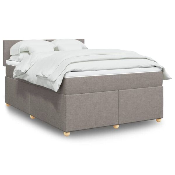 vidaXL Posteľn&yacute; r&aacute;m boxspring s matracom sivohned 140x200 cm l&aacute;tka
