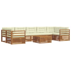 vidaXL Z&aacute;hradn&aacute; s&uacute;prava gaučov s vank&uacute;&scaron;om 8 pcs Pr&iacute;rodn&aacute; a kr&eacute;mov&aacute;