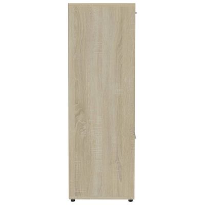 vidaXL Knižnica, biela a dub sonoma 90x30x90 cm, kompozitné drevo