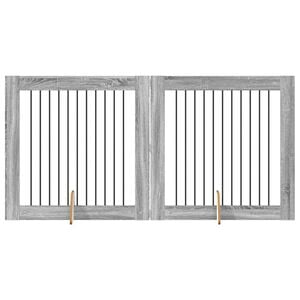 vidaXL Hrac&iacute;a klietka pre psov 2 pcs Siv&aacute; Sonoma 100 x 100 cm