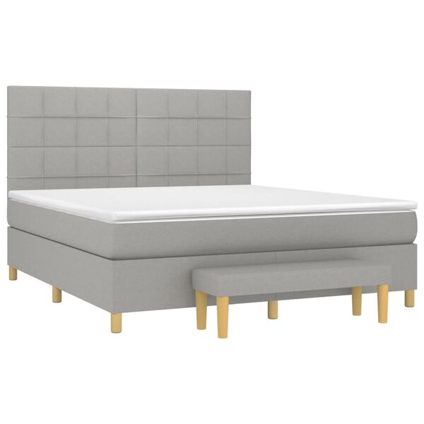 vidaXL Boxspring posteľ s matracom bledosiv&aacute; 180x200 cm l&aacute;tka