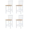 vidaXL Barov&yacute; st&ocirc;l a stoličky, 5 kusov, mas&iacute;v, hned&aacute; a biela