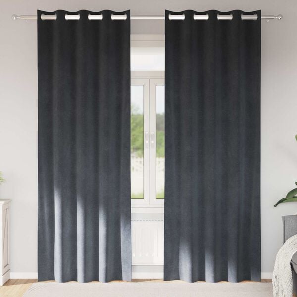 vidaXL Zatemňovacie z&aacute;vesy 2 pcs Svetlosiv&aacute; 140 x 245 cm Zamat