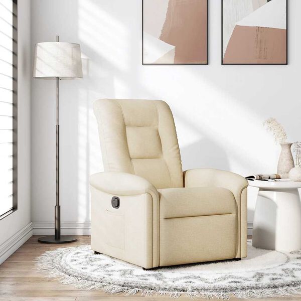 vidaXL Skl&aacute;pacie kreslo kr&eacute;mov&eacute; l&aacute;tkov&eacute;