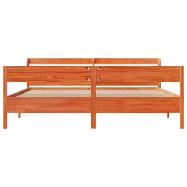 vidaXL Posteľ bez matraca voskovo hned&aacute; 180x200 cm mas&iacute;vna borovica