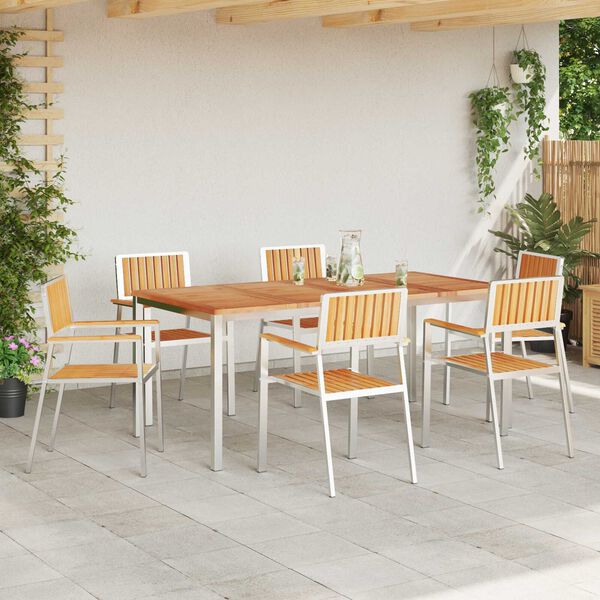 vidaXL Záhradnástolička 6 pcs Hnedá 56x54,5x87 cm Solidný teak