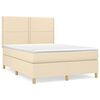 vidaXL Posteľn&yacute; r&aacute;m boxspring s matracom kr&eacute;mov&yacute; 140x200 cm l&aacute;tka
