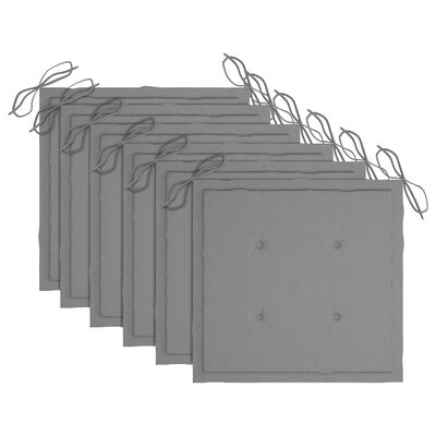 vidaXL Jedálenské stoličky 6 ks sivohnedé podložky tíkový masív