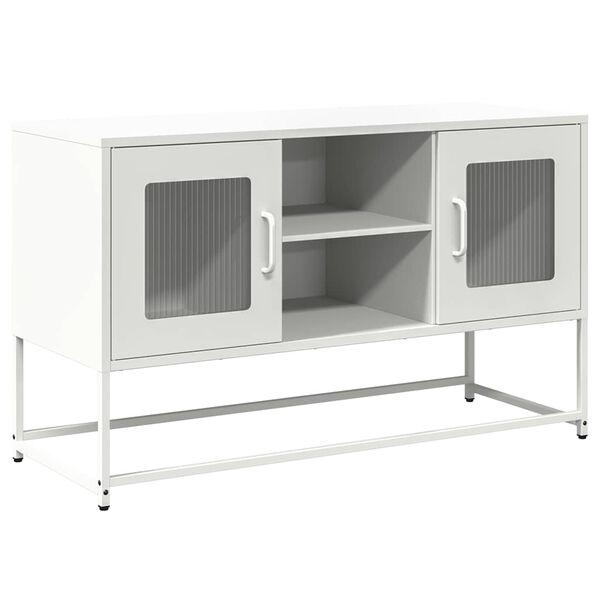 vidaXL TV skrinka biela 100,5x39x60,5 cm oceľ