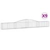 vidaXL Obl&uacute;kov&yacute; gabionov&yacute; k&ocirc;&scaron; 9 ks 400x30x40/60 cm pozinkovan&eacute; železo
