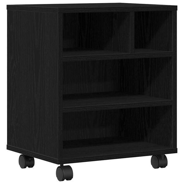 vidaXL Stojan na tlačiareň Čierny dub 41 x 32 x 48 cm Kompozitné drevo